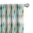 thumbnail image 1 of Ambesonne Geometric Window Curtains, Modern Ornate Rhombuses, Each 28" W x 95" L, Sea Green Orange White, 1 of 5