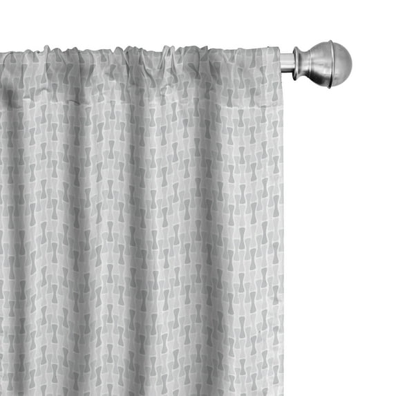 Ambesonne Geometric Window Curtains, Neutral Hourglass Shapes, Each 28" W x 95" L, Dust Pale Grey White