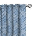 thumbnail image 1 of Ambesonne Geometric 4-Panel Curtains, Ornamented Squares Art, 56"x63", Deep Sky Blue White Grey, 1 of 4