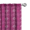 thumbnail image 1 of Ambesonne Geometric Window Curtains, Pinkish Diagonal Squares, Each 28" W x 84" L, Magenta Pale Pink, 1 of 4
