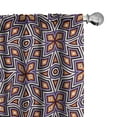 thumbnail image 1 of Ambesonne Geometric Window Curtains, Retro Mesh Composition, Each 28" W x 84" L, Orange Lavender, 1 of 4