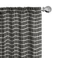 thumbnail image 1 of Ambesonne Geometric Window Curtains, Retro Mesh Grid Pattern, Each 28" W x 95" L, Champagne and Dark Brown, 1 of 4