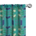 thumbnail image 1 of Ambesonne Geometric 4-Panel Curtains, Shapes on Dark Seafoam, 56"x84", Dark Seafoam Quartz, 1 of 4