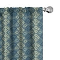 thumbnail image 1 of Ambesonne Geometric Window Curtains, Sketch Squares Retro Art, Each 28" W x 84" L, Dark Sky Blue Slate Blue, 1 of 4