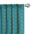 thumbnail image 1 of Ambesonne Geometric Window Curtains, Small Ethnic Stripes Art, Each 28" W x 95" L, Dark Turquoise and Green, 1 of 4