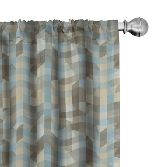 Ambesonne Geometric Window Curtains, Soft Vertical Line Design, Each 28" W x 95" L, Tan Cream Pale Blue