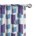thumbnail image 1 of Ambesonne Geometric Window Curtains, Square Rectangle Circle, Each 28" W x 84" L, Blue Violet Hot Pink, 1 of 4