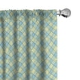 thumbnail image 1 of Ambesonne Geometric Window Curtains, Striped Folk Tartan Lines, Each 28" W x 84" L, Pale Green and Aqua, 1 of 4