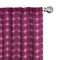 thumbnail image 1 of Ambesonne Geometric 4-Panel Curtains, Striped Symmetric Rounds, 56"x95", Hot Pink and Charcoal Grey, 1 of 4