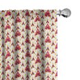 thumbnail image 1 of Ambesonne Geometric 4-Panel Curtains, Symmetric Grid Triangles, 56"x84", Ivory and Dark Coral, 1 of 4