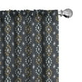 thumbnail image 1 of Ambesonne Geometric Window Curtains, Tribal Rhomb and Triangle, Each 28" W x 95" L, Blue Grey Camel, 1 of 4