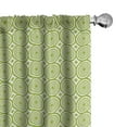 thumbnail image 1 of Ambesonne Geometric Window Curtains, Vortex Whirlpool Motif, Each 28" W x 84" L, Apple Green White, 1 of 5
