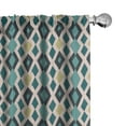 thumbnail image 1 of Ambesonne Geometric 4-Panel Curtains, Zigzags and Rhombuses, 56"x84", Teal Blush and Khaki, 1 of 4