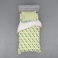 thumbnail image 1 of Ambesonne Geometric Bedding Set 3 Pcs, Abstract Circle Cube, Twin, Yellow and Blue, 1 of 3