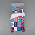 thumbnail image 1 of Ambesonne Geometric Bedding Set 3 Pcs, Anchor Helm and Fish, Twin, Multicolor, 1 of 2
