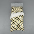 thumbnail image 1 of Ambesonne Geometric Bedding Set 3 Pcs, Contemporary Design, Twin XL, White Black and Yellow, 1 of 2