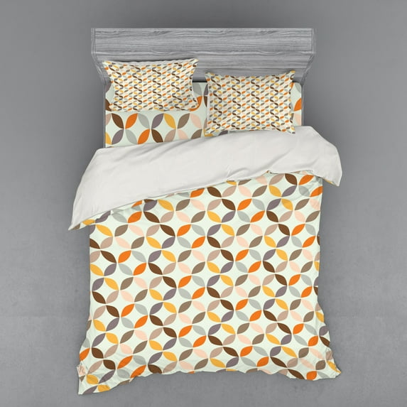 Ambesonne Geometric Bedding Set 4 Pcs, Angled Cyclic Tile, Queen, Multicolor