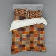 thumbnail image 1 of Ambesonne Geometric Bedding Set 4 Pcs, Digital Grunge Design, Queen, Caramel Orange, 1 of 3