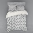 thumbnail image 1 of Ambesonne Geometric Bedding Set 4 Pcs, Doodle Circle Stripes, Queen, Grey and Pale Grey, 1 of 2