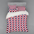 thumbnail image 1 of Ambesonne Geometric Bedding Set 4 Pcs, Red Circles Rounds, Queen, Navy Blue Red and White, 1 of 3