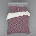 thumbnail image 1 of Ambesonne Geometric Bedding Set 4 Pcs, Retro Mesh Composition, Queen, Orange Lavender, 1 of 3