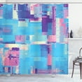thumbnail image 1 of Ambesonne Geometric Blue Shower Curtain, Digital Glitches Art, 69"Wx84"L, Pale Purple Pastel Yellow, 1 of 4