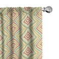 thumbnail image 1 of Ambesonne Geometric Boho Curtains, Ethnic Primitive, Pair of 28"x84", Cream Pale Teal and Coral, 1 of 4