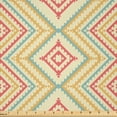 thumbnail image 1 of Ambesonne Geometric Boho Fabric by the Yard Microfiber, Ethnic Primitive, 1 Yard, Cream Pale Teal and Coral, 1 of 2