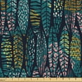 thumbnail image 1 of Ambesonne Geometric Boho Fabric by the Yard Upholstery, Tropical Ethnic Art, 1 Yard, Teal Indigo and Rose, 1 of 1