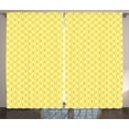 thumbnail image 1 of Ambesonne Geometric Curtains 2 Panel Set, Circles Geometric Art, 108" x 84", Yellow and White, 1 of 3