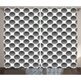 thumbnail image 1 of Ambesonne Geometric Curtains 2 Panel Set, Ripple Circles, 108" x 90", Black White, 1 of 3