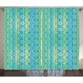 thumbnail image 1 of Ambesonne Geometric Curtains 2 Panel Set, Zigzag Aztec Design, 108" x 63", Earth Yellow Turquoise, 1 of 3