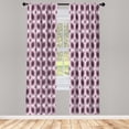 thumbnail image 1 of Ambesonne Geometric Curtains, 70s Vintage Minimalist, Pair of 28"x63", Eggplant Mauve, 1 of 2