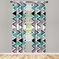 thumbnail image 1 of Ambesonne Geometric Curtains, 80s Memphis Zigzag, Pair of 28"x84", Lavender Cadet Blue, 1 of 2