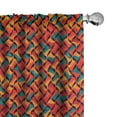 thumbnail image 1 of Ambesonne Geometric Curtains, Abstract Funky Waves, Pair of 28"x63", Jade Green Orange, 1 of 5