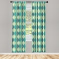 thumbnail image 1 of Ambesonne Geometric Curtains, Abstract Oval Shape, Pair of 28"x95", Cadet Blue Pale Green, 1 of 2