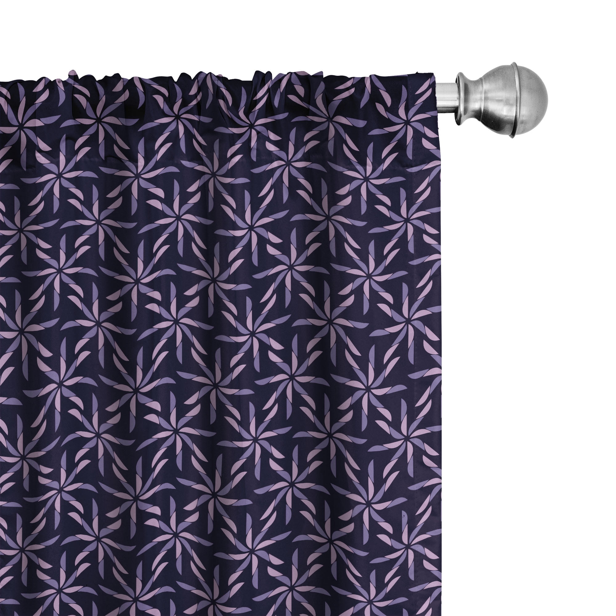 Purple Geometric Pattern Room Darkening Polyester Curtain Panels