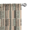 thumbnail image 1 of Ambesonne Geometric Curtains, Abstract Rhombus Square, Pair of 28"x84", Sepia and Dark Peach, 1 of 4