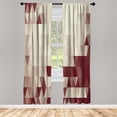 thumbnail image 1 of Ambesonne Geometric Curtains, Abstract Triangle Pattern, Pair of 28"x63", Burgundy Beige, 1 of 2
