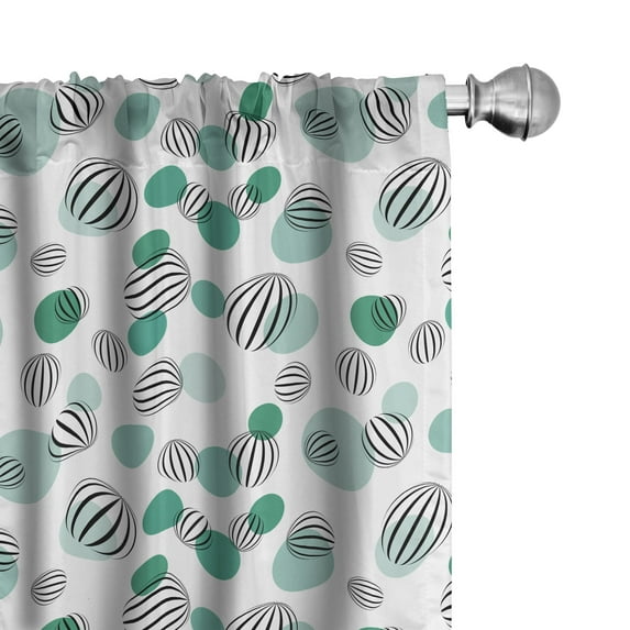 Ambesonne Geometric Curtains, Abstract Watermelon Drawn, Pair of 28"x84", Pale Seafoam Sea Green