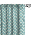 thumbnail image 1 of Ambesonne Geometric Curtains, Aqua Checked Tile, Pair of 28"x95", Turquoise Ivory, 1 of 5