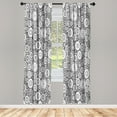 thumbnail image 1 of Ambesonne Geometric Curtains, Art Rounds Print Circles, Pair of 28"x63", Dark Grey, 1 of 2