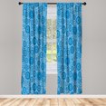 thumbnail image 1 of Ambesonne Geometric Curtains, Art Rounds Print Circles, Pair of 28"x84", Dark Turquoise, 1 of 2