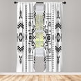 thumbnail image 1 of Ambesonne Geometric Curtains, Aztec Tribal Background, Pair of 28"x95", White Black, 1 of 2