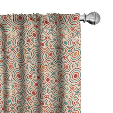 Ambesonne Geometric Curtains, Bullseye Circles, Pair of 28"x63", Multicolor