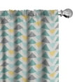 thumbnail image 1 of Ambesonne Geometric Curtains, Chevron Retro Style, Pair of 28"x84", Seafoam Yellow Grey, 1 of 5