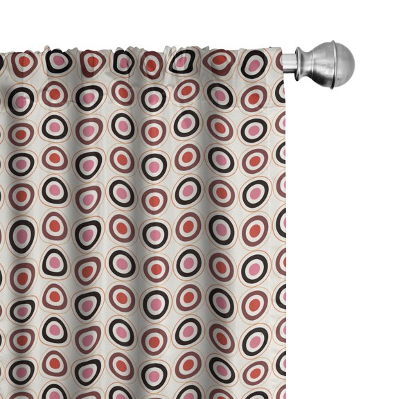 Ambesonne Geometric Curtains, Circles Geometrical Art, Pair of 28"x84", Multicolor