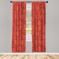 thumbnail image 1 of Ambesonne Geometric Curtains, Circles and Rounds Simple, Pair of 28"x63", Burnt Sienna, 1 of 2
