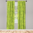 thumbnail image 1 of Ambesonne Geometric Curtains, Circles and Rounds Simple, Pair of 28"x95", Yellow Green, 1 of 2