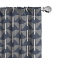 thumbnail image 1 of Ambesonne Geometric Curtains, Classic Triangles Lines, Pair of 28"x84", Dark Blue Grey and Eggshell, 1 of 5
